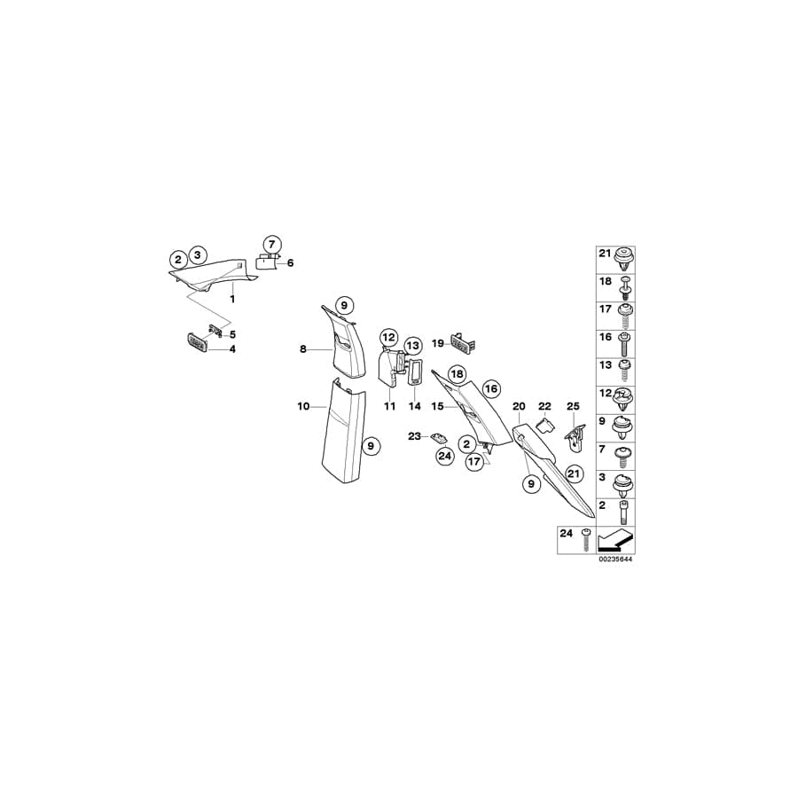 Genuine BMW 51438037393 E70 E70 Cover, Column D, Left SCHWARZ (Inc. X5 4.8i, X5 3.0si & X5 M50dX) | Duco Car Parts UK Car Parts