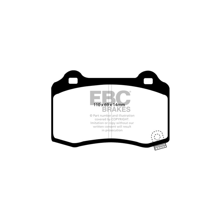 EBC PD12KR073 Cadillac CTS-V Redstuff Rear Brake Pad & GD Disc Kit - Brembo Caliper 2 | Duco Car Parts UK Car Parts
