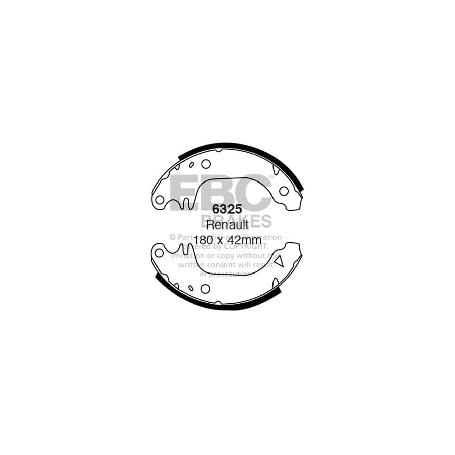 EBC 6325 Renault 9 Rear Brake Shoes 1 | Duco Car Parts UK Car Parts