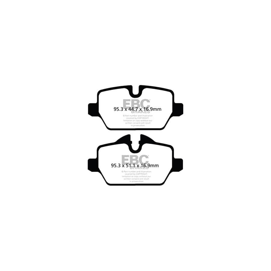 EBC PD03KR860 Mini R60 R61 Yellowstuff Rear Brake Pad & Plain Disc Kit - TRW Caliper 2 | Duco Car Parts UK Car Parts