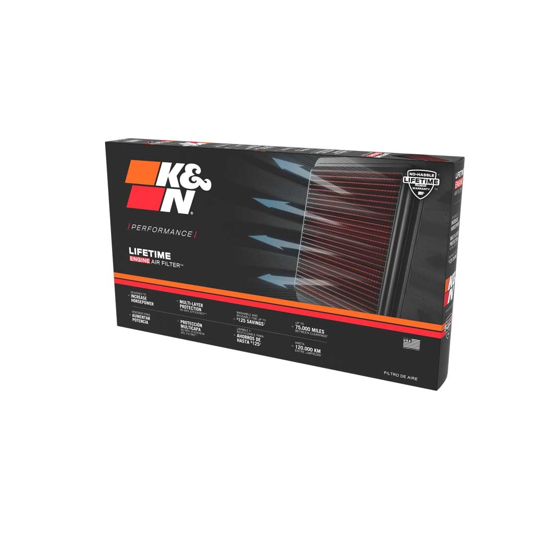 K&N 33-3173 High-Flow Original Lifetime Engine Air Filter - MERCEDES BENZ C300 L4-2.0L F/I