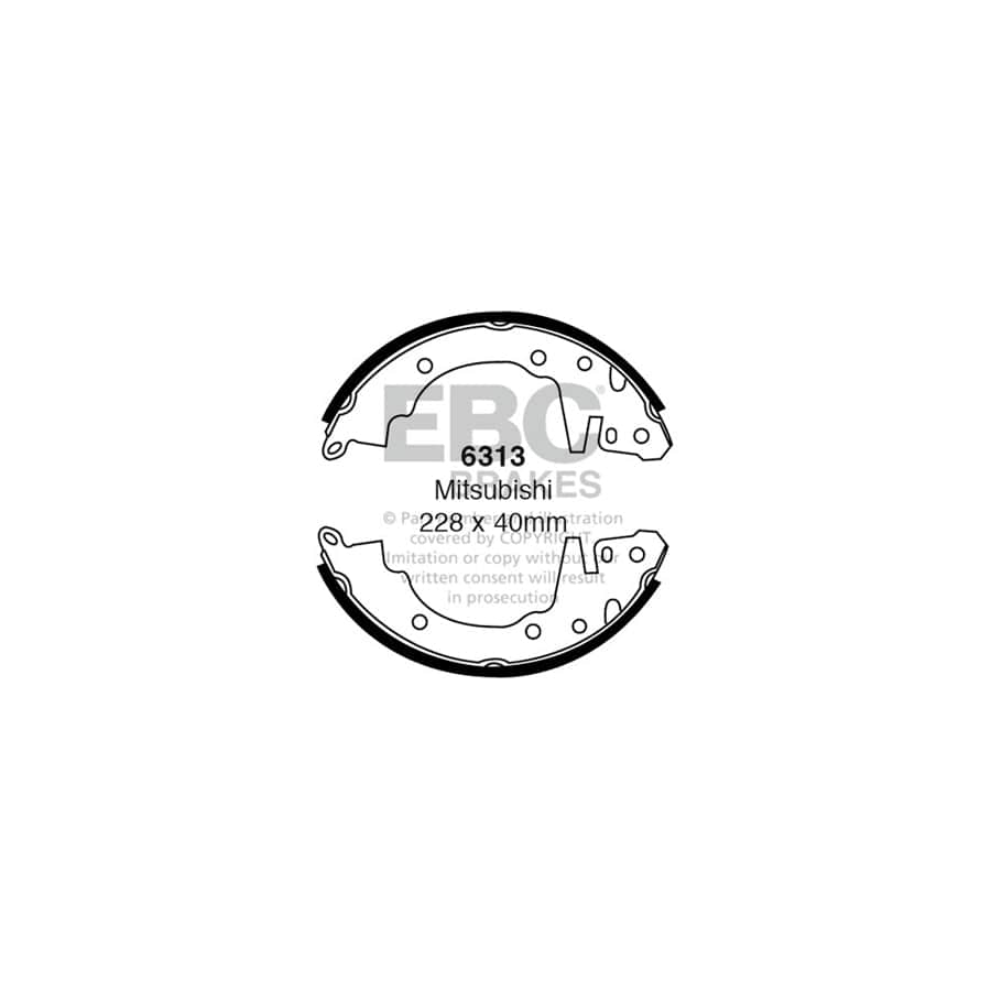 EBC 6313 Mitsubishi Rear Brake Shoes (Inc. Galant & Lancer) 1 | Duco Car Parts UK Car Parts