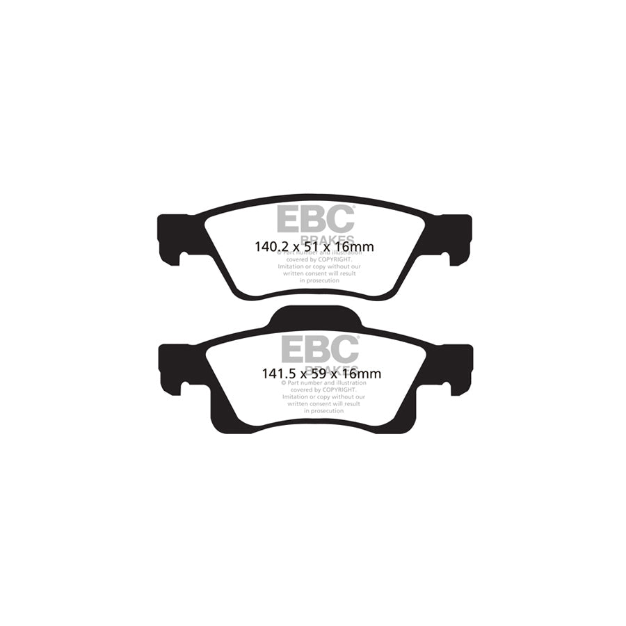 EBC DP61872 Dodge Jeep Greenstuff Rear Brake Pads - ATE Caliper (Inc. Durango & Grand Cherokee) 2 | Duco Car Parts UK Car Parts