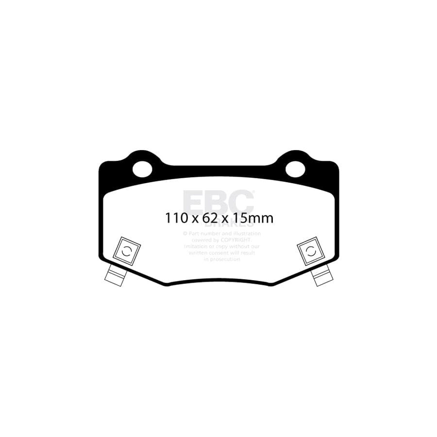 EBC PD02KR515 Cadillac ATS-V Redstuff Rear Brake Pad & Plain Disc Kit 2 | Duco Car Parts UK Car Parts