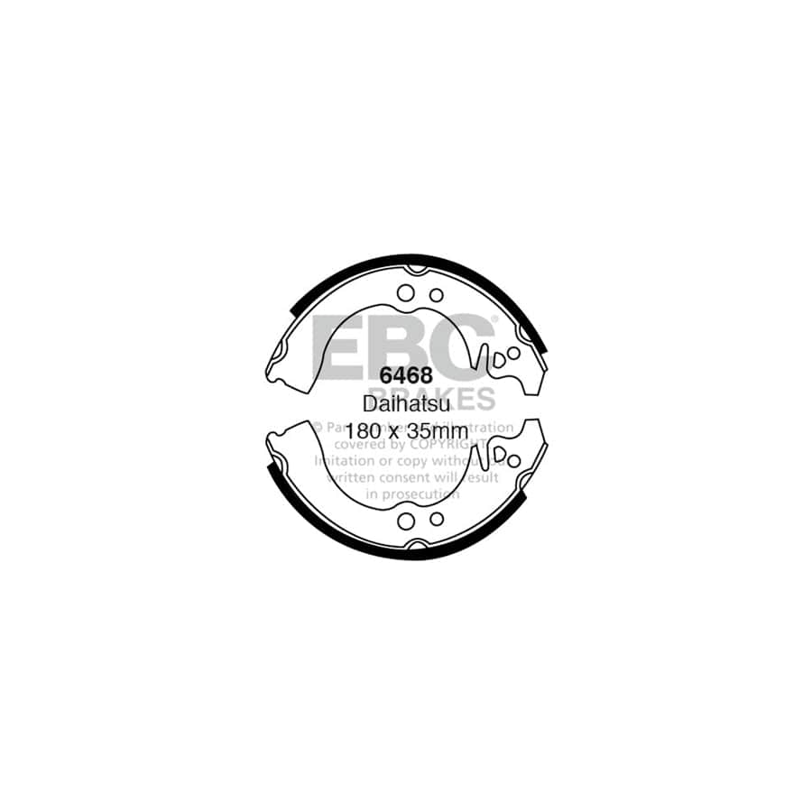 EBC 6468 Daihatsu Rear Brake Shoes (Inc. Cuore, 850, Hi-Jet) 1 | Duco Car Parts UK Car Parts