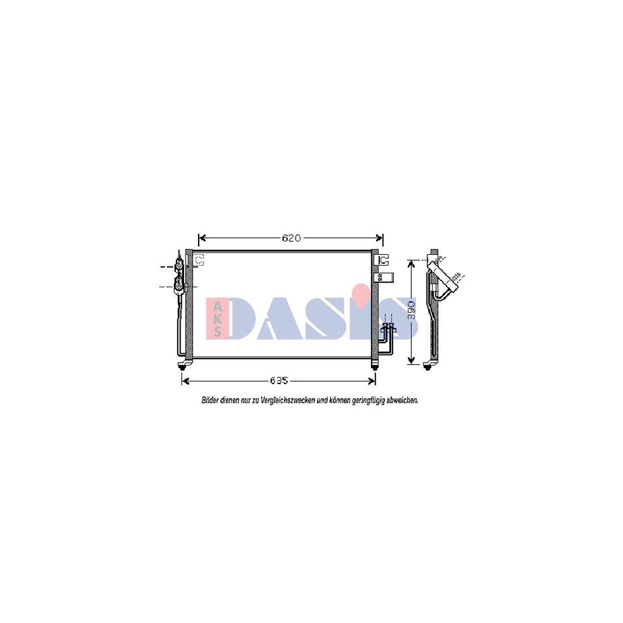 AKS Dasis 522047N Air Conditioning Condenser For Kia Joice (M300E) | Duco Car Parts UK
