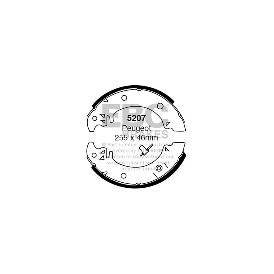 EBC 5207 Peugeot Rear Brake Shoes - ATE Caliper (Inc. 504 & 505) 1 | Duco Car Parts UK Car Parts