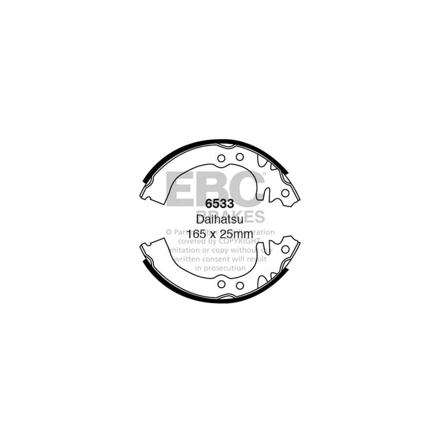 EBC 6533 Daihatsu Perodua Rear Brake Shoes (Inc. Charade, Cuore, Mira, Nippa) 1 | Duco Car Parts UK Car Parts