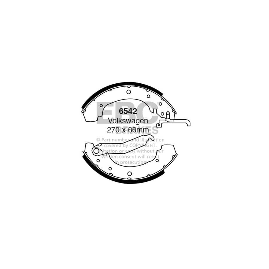 EBC 6542 VW LT Rear Brake Shoes 1 | Duco Car Parts UK Car Parts