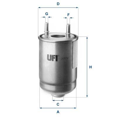 UFI 24.187.00 Fuel Filter For Renault Megane