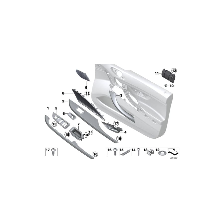 Genuine BMW 51417401672 F06 Interior Handle, Upper Part, Right COGNAC (Inc. 650iX 4.0, 650iX 4.4 & 640iX) | Duco Car Parts UK Car Parts