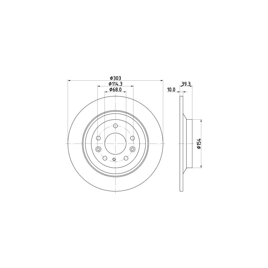 Hella 8DD 355 133-481 Brake Disc For Mazda Cx-30 (DM)