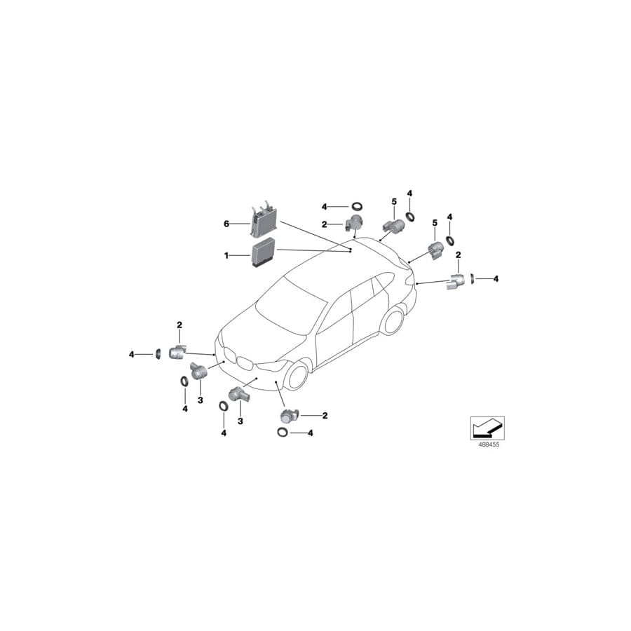 Genuine BMW 66208090824 F39 Ultrasonic Sensor, Frozen Gray WU83 (Inc. X2 25dX, X2 25iX & X2 M35iX) | Duco Car Parts UK Car Parts