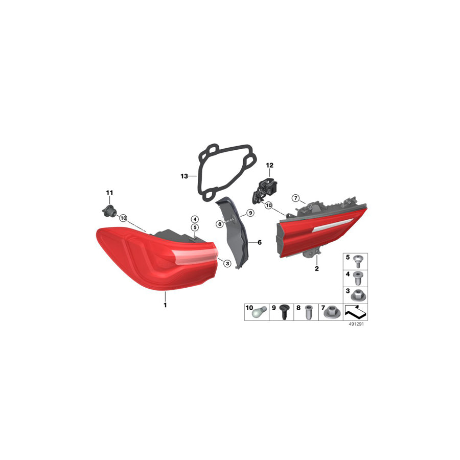 Genuine BMW 63217489480 F39 Bulb Socket,Rear Light In Trunk Lid,Rght (Inc. X2 18i, X2 20i & X2 25dX) | Duco Car Parts UK