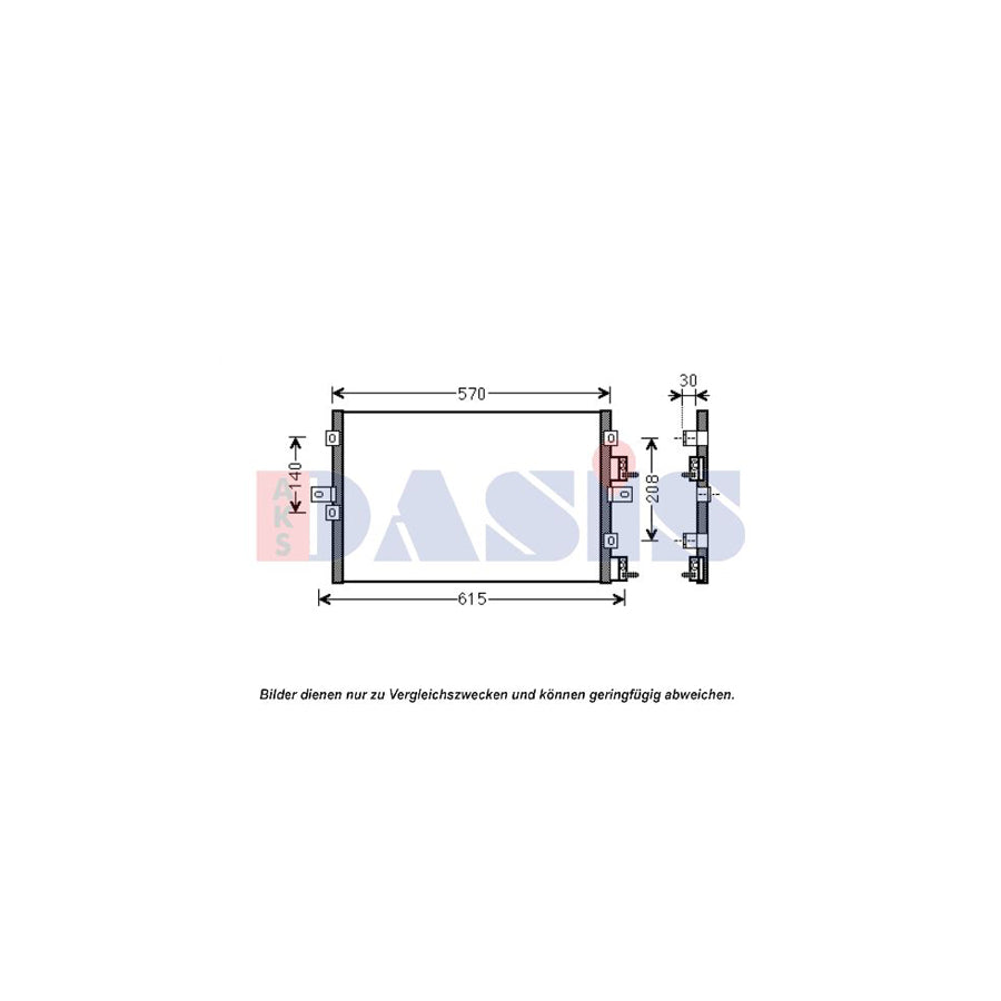 AKS Dasis 522065N Air Conditioning Condenser For Chrysler Pt Cruiser | Duco Car Parts UK