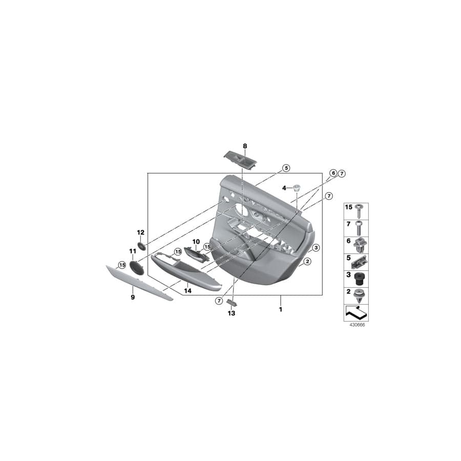Genuine BMW 51427405041 F45 F45 Door Trim Panel, Rear, Left SCHWARZ (Inc. 225iX, 218dX & 216d) | Duco Car Parts UK Car Parts