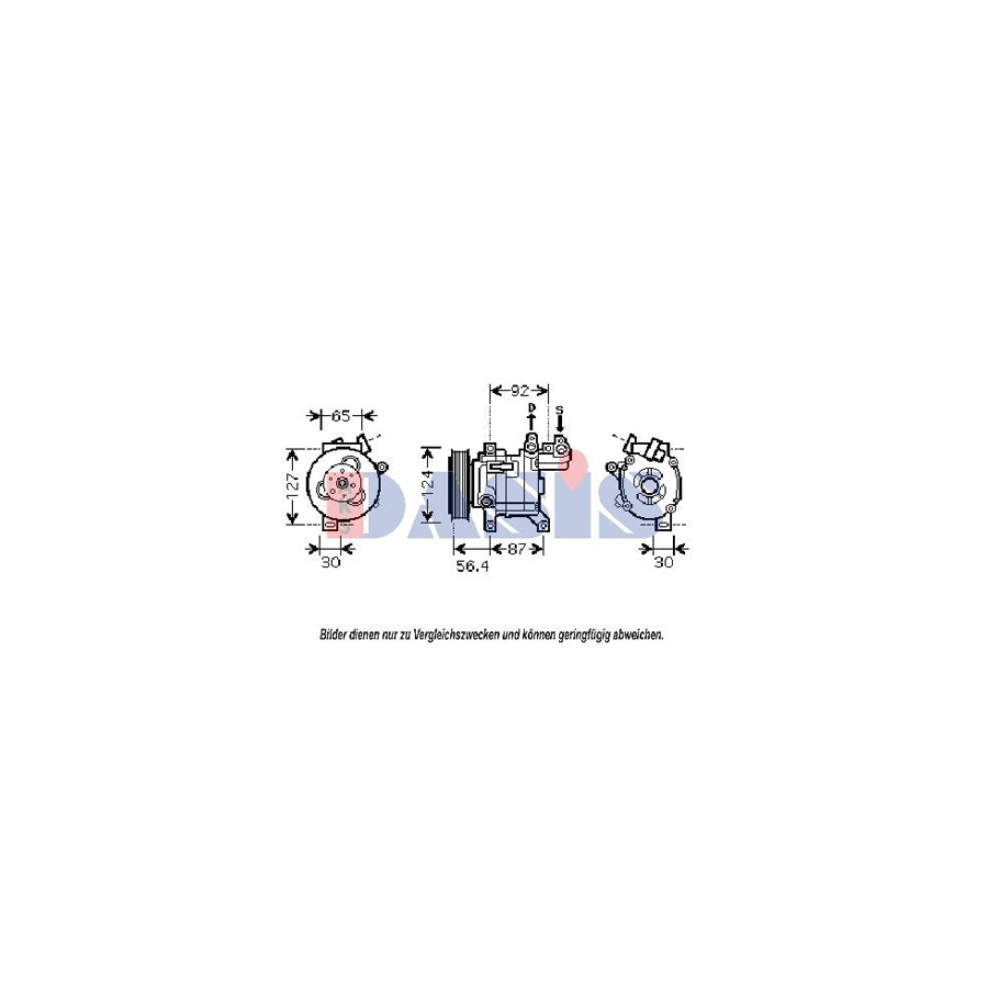 AKS Dasis 851868N Compressor, Air Conditioning | Duco Car Parts UK