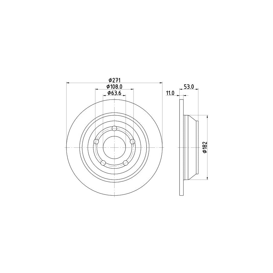 Hella 8DD 355 133-781 Brake Disc For Ford Puma Off-Road