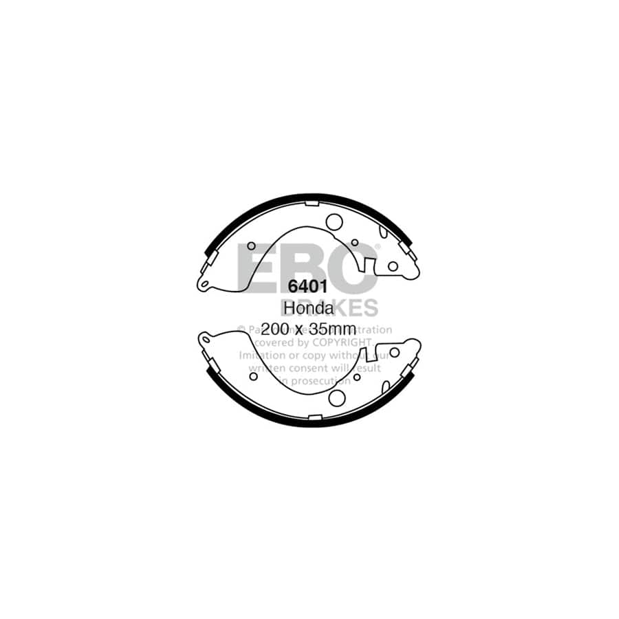EBC 6401 Honda Rear Brake Shoes - Akebono Caliper 1 | Duco Car Parts UK Car Parts