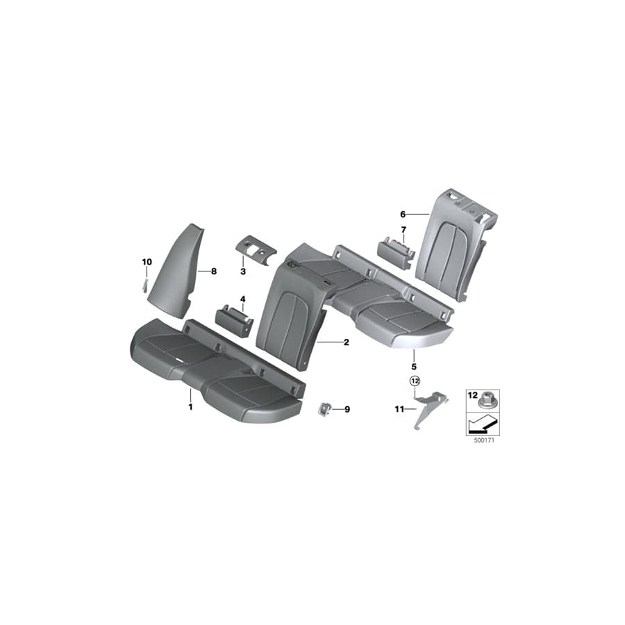 Genuine BMW 52209495081 F44 Leather Cover For Basic Seat MAGMAROT/GRAU (Inc. 220d, M235iX & 228iX) | Duco Car Parts UK Car Parts