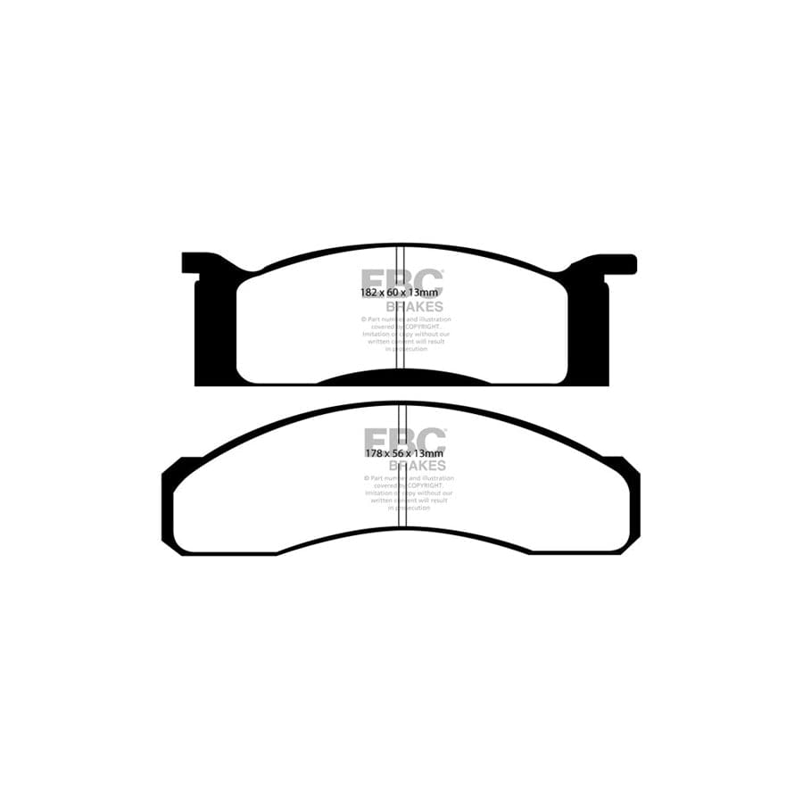 EBC PD02KF226 Ford Mustang Redstuff Front Brake Pad & Plain Disc Kit 2 | Duco Car Parts UK Car Parts