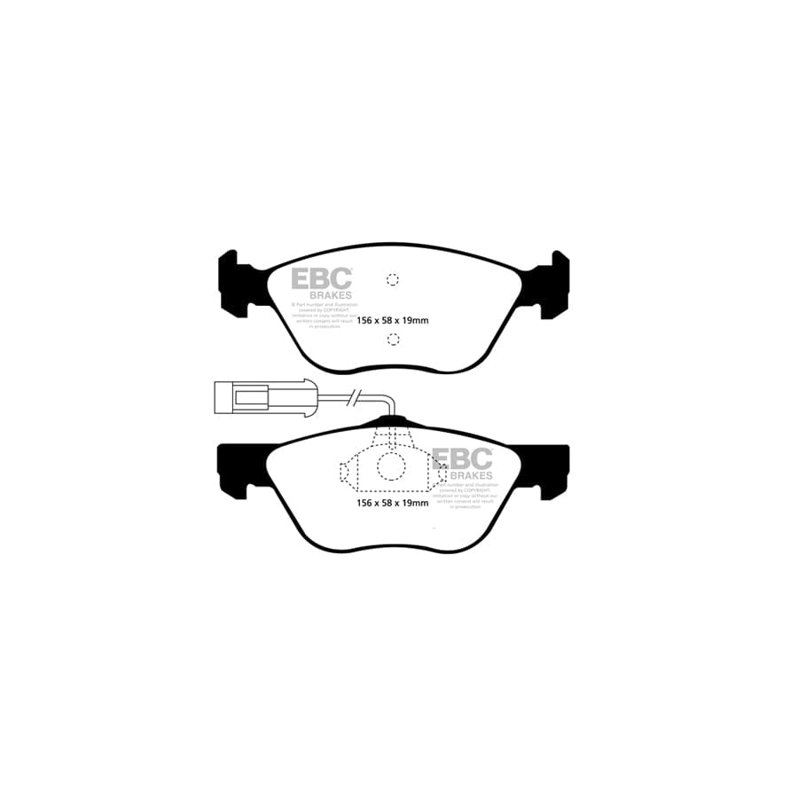 EBC PD03KF015 Alfa Romeo Yellowstuff Front Brake Pad & Plain Disc Kit - Girling/TRW Caliper (Inc. 147, 156, GTV) 2 | Duco Car Parts UK Car Parts