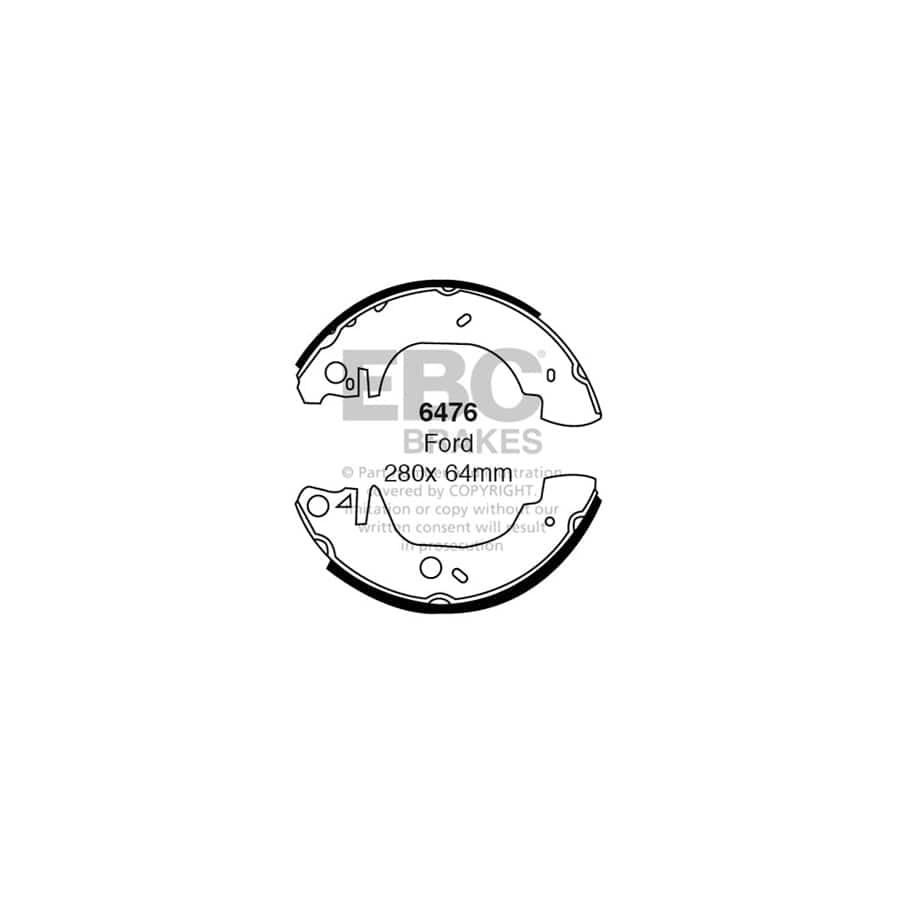 EBC 6476 Ford Rear Brake Shoes (Inc. Tourneo & Transit) 1 | Duco Car Parts UK Car Parts