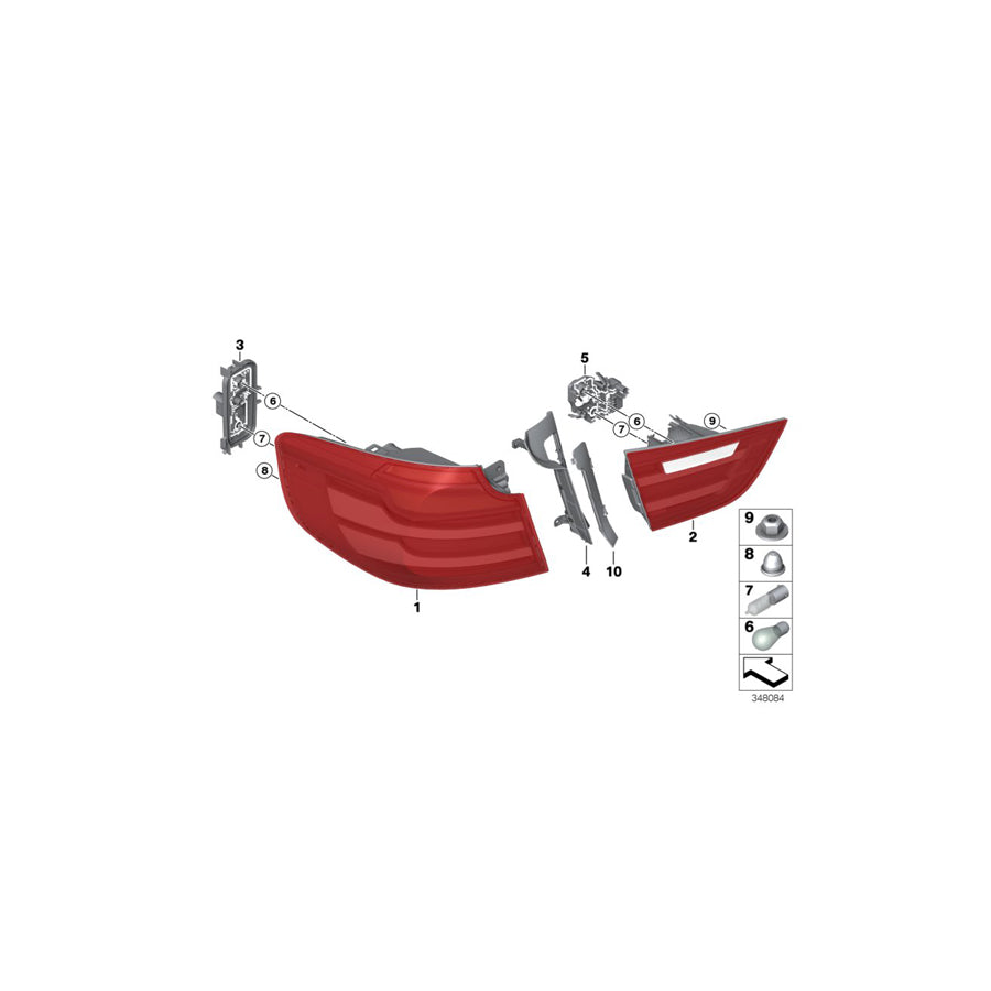 Genuine BMW 63217286039 F34 Rear Light In The Side Panel, Left (Inc. 335iX, 328i & 328iX) | Duco Car Parts UK