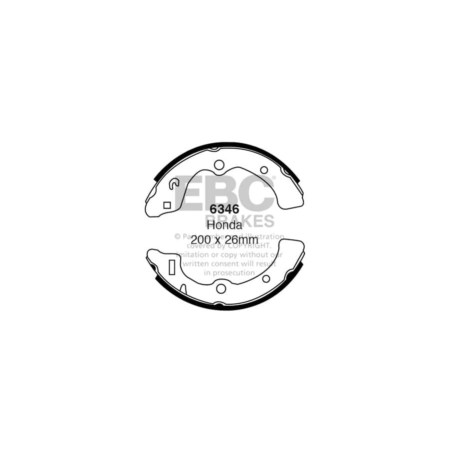 EBC 6346 Honda Rear Brake Shoes (Inc. Civic, Prelude, Quintet) 1 | Duco Car Parts UK Car Parts
