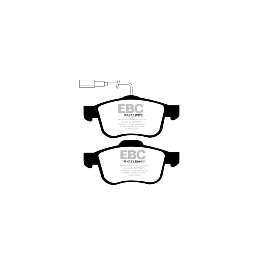 EBC PD03KF023 Alfa Romeo Yellowstuff Front Brake Pad & Plain Disc Kit - TRW Caliper (Inc. 159 & Spider) 2 | Duco Car Parts UK Car Parts