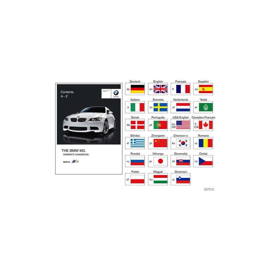 Genuine BMW 01402605619 E92 E93 Owner's Manual For E92, E93 M3 W. Idrive EN US, MJ 2011 (Inc. M3) | Duco Car Parts UK