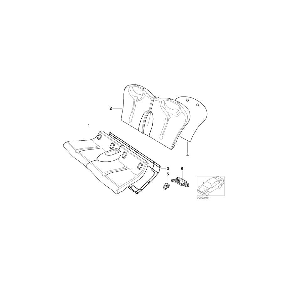 Genuine BMW 52207133151 Cabrio Cloth/Leather Seat Cover FDPN PANTHERBLA (Inc. One, Cooper S & Cooper) | Duco Car Parts UK Car Parts