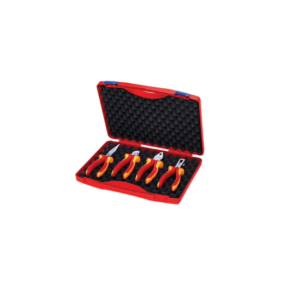 Knipex KPX002015 VDE Pliers Set in Case, 4 Piece | Duco Car Parts UK
