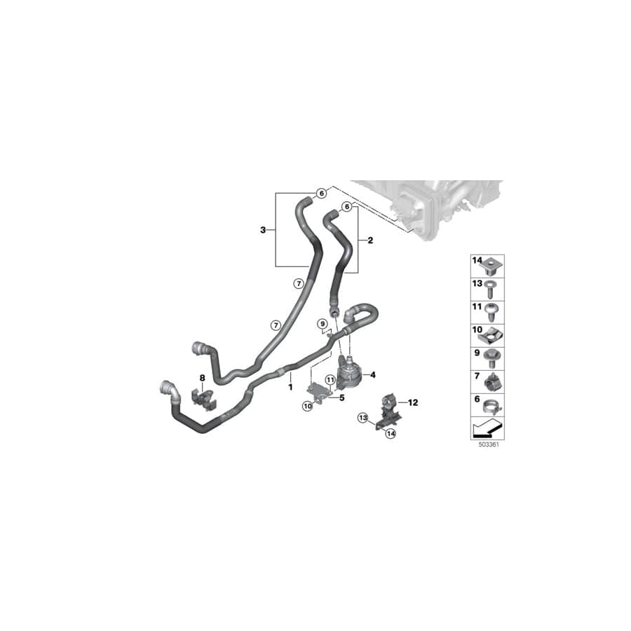 Genuine BMW 64219389088 G07 G05 G06 Bracket For Auxiliary Water Pump (Inc. X7 30dX, X7 40iX & X6 40i) | Duco Car Parts UK Car Parts