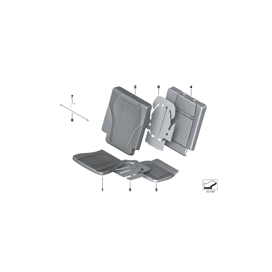 Genuine BMW 52207932365 G07 Cover For Comfort Backrest,Leather Left ELFENBEINWEISS (Inc. X7 50iX, X7 40iX & X7 M50iX) | Duco Car Parts UK Car Parts