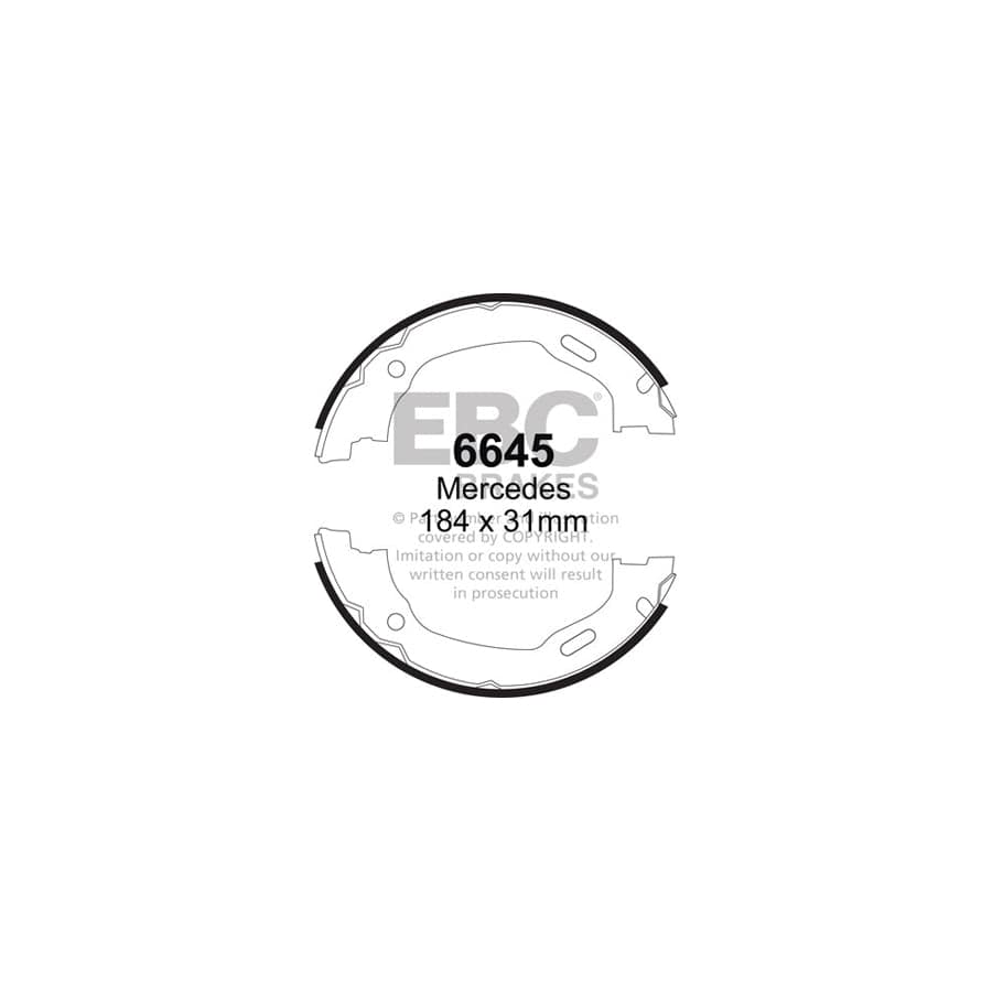 EBC 6645 Chrysler Mercedes-Benz W163 Rear Brake Shoes 1 | Duco Car Parts UK Car Parts