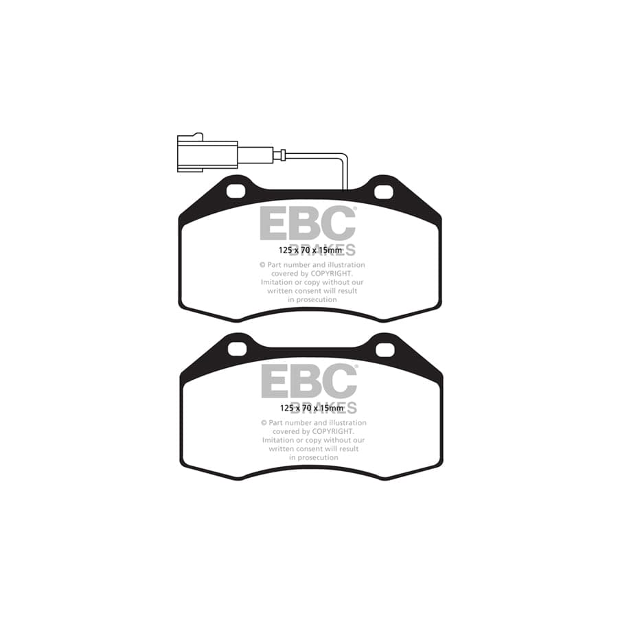 EBC PD03KF041 Alfa Romeo MiTo Yellowstuff Front Brake Pad & Plain Disc Kit - Bosch Caliper 2 | Duco Car Parts UK Car Parts