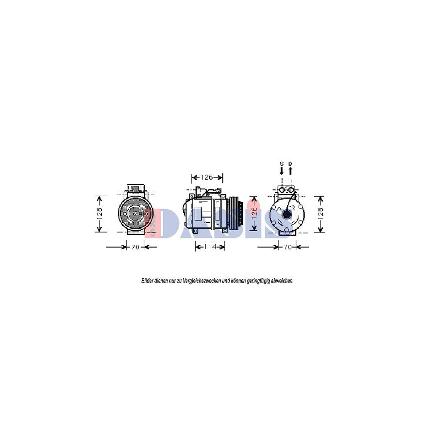 AKS Dasis 850719N Compressor, Air Conditioning | Duco Car Parts UK