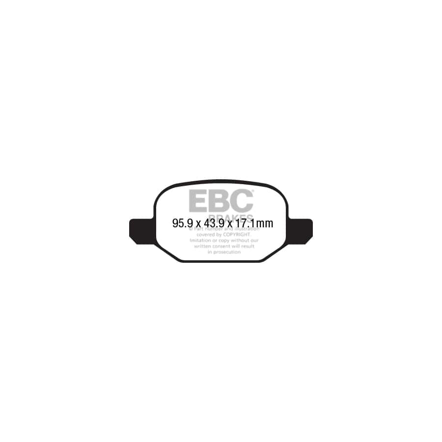 EBC PD01KR887 Fiat 500L Greenstuff Rear Brake Pad & Plain Disc Kit - TRW Caliper 2 | Duco Car Parts UK Car Parts