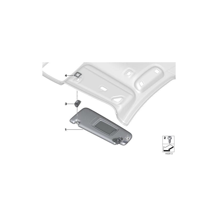 Genuine BMW 51168064223 G11 G12 Sun Visor With Label, Left ANTHRAZIT (Inc. 725Ld, 745e & 730i) | Duco Car Parts UK Car Parts