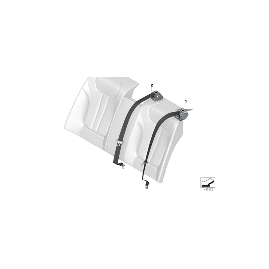 Genuine BMW 72117988897 G11 G12 Rear Center Upper Belt RAUCHWEIß (Inc. 730d, 730Ld & 750dX) | Duco Car Parts UK Car Parts