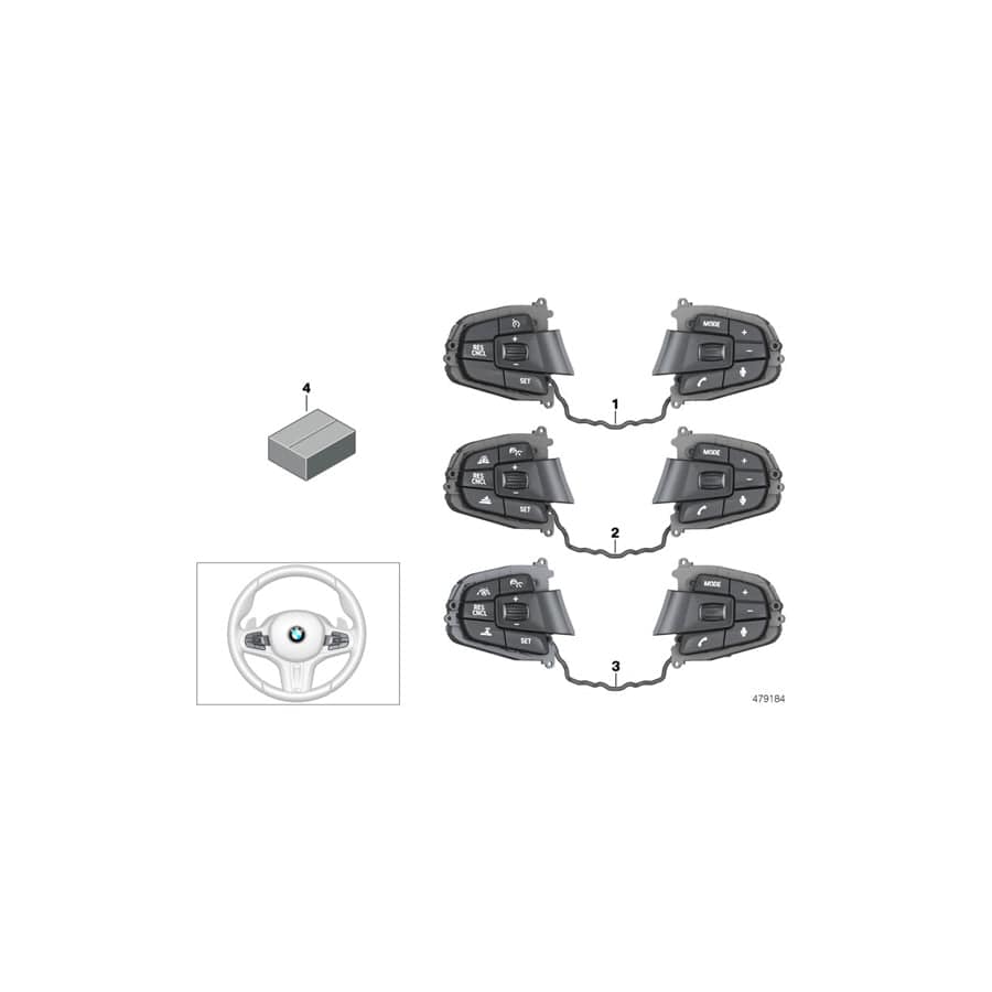 Genuine BMW 61318053151 G32 G02 G01 Switch, Multifunct. Steering Wheel (Inc. 530i, 540i & X4 30iX) | Duco Car Parts UK Car Parts