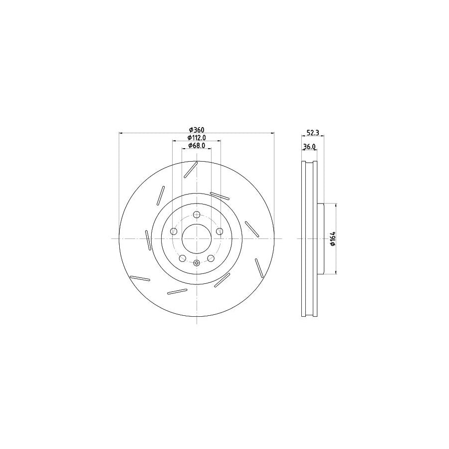 Hella 8DD 355 134-701 Brake Disc For Porsche Macan (95B)