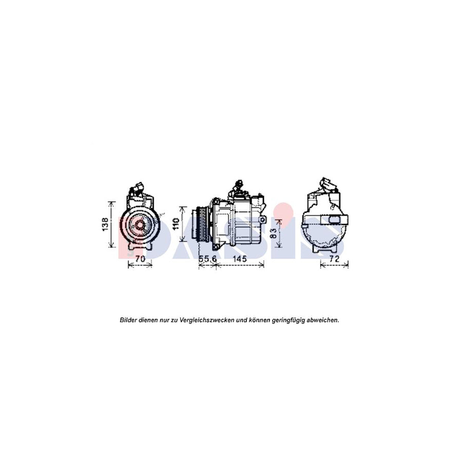 AKS Dasis 851903N Compressor, Air Conditioning For Land Rover Range Rover III (L322) | Duco Car Parts UK