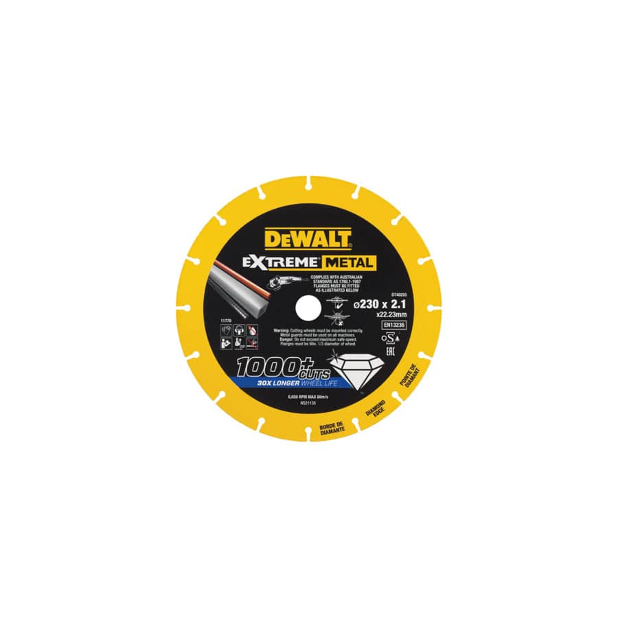 DEWALT DEWDT40255QZ Extreme Metal Cut Off Saw Blade 230 x 22.23 x 2.10mm | Duco Car Parts UK