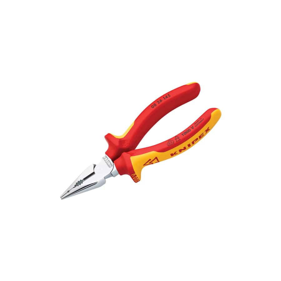 Knipex KPX0826145 VDE High Leverage Needle Nose Pliers 145mm | Duco Car Parts UK