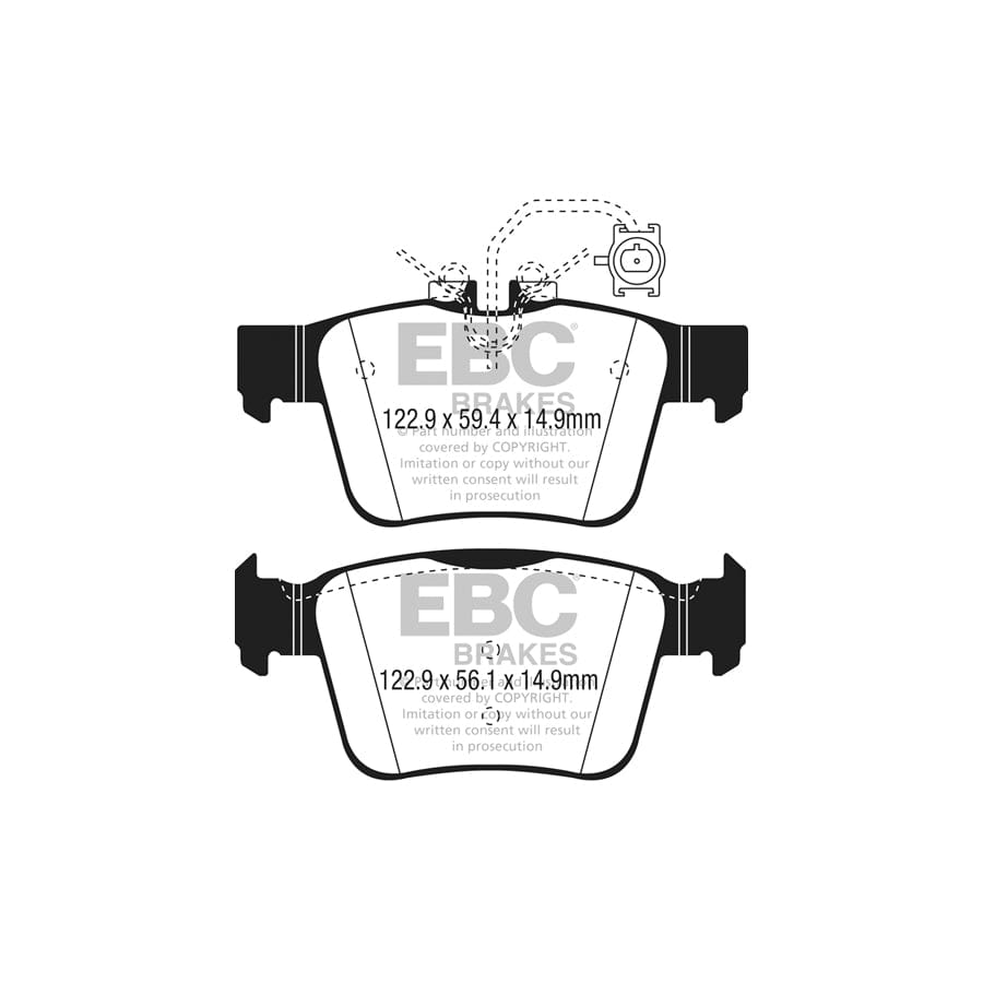 EBC PDKR1098 Alfa Romeo Ultimax Rear Brake Pad & Plain Disc Kit - ATE Caliper (Inc. Giulia & Stelvio) 2 | Duco Car Parts UK Car Parts