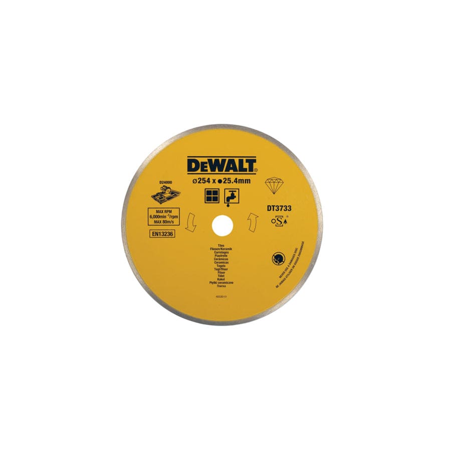 DEWALT DEWDT3733XJ Ceramic Diamond Tile Blade 254 x 25.4mm | Duco Car Parts UK