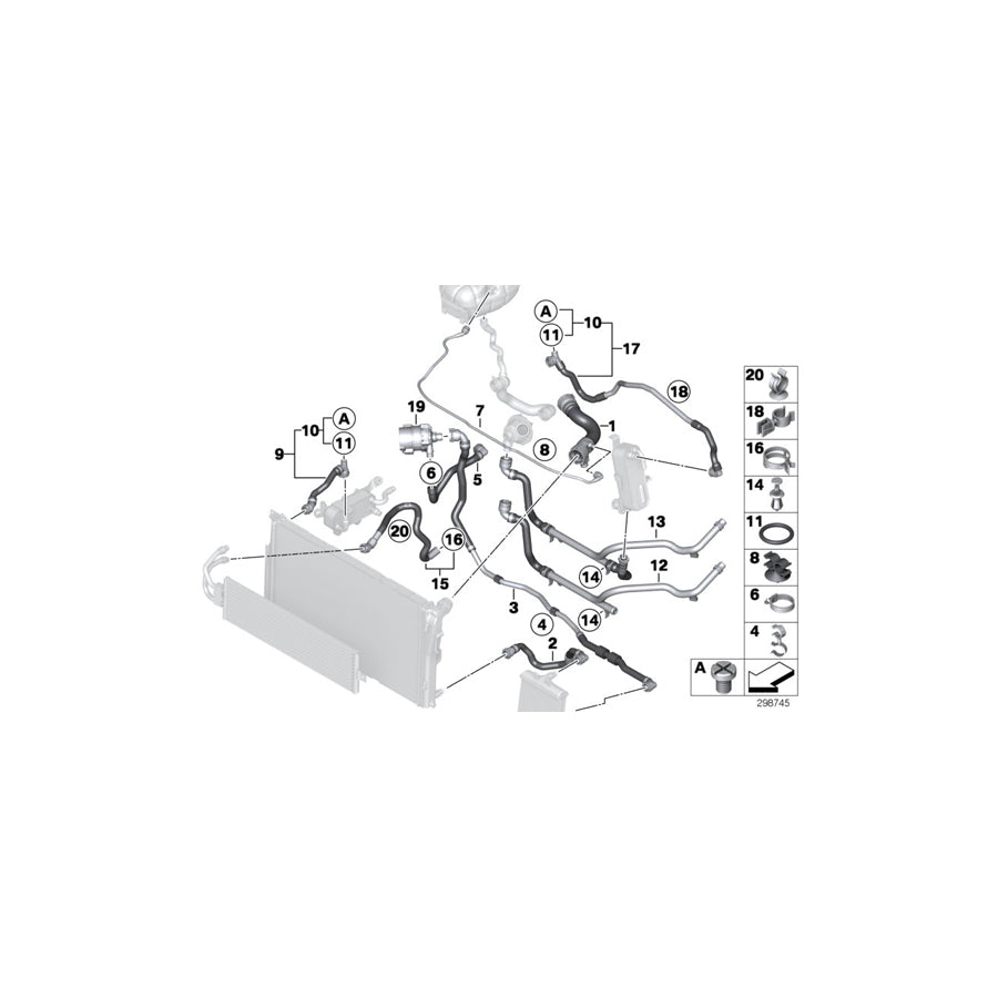 Genuine BMW 17127587359 E70 F32 E72 Hose Clamp L16-28 (Inc. Hybrid X6, X5 M50dX & Hybrid 7L) | Duco Car Parts UK