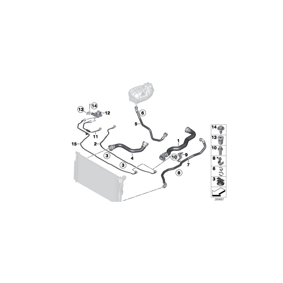 Genuine BMW 17128506848 F34 G31 F20 Bracket, Coolant Hose (Inc. 520d, 435dX & 118dX) | Duco Car Parts UK